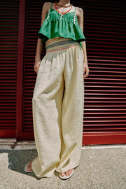 Pantalon large à taille élastique
