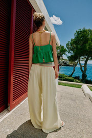 Pantalon large à taille élastique