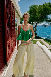 Pantalon large à taille élastique