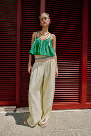 Pantalon large à taille élastique
