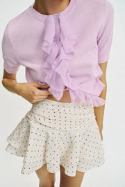 Jupe-culotte à volants à pois