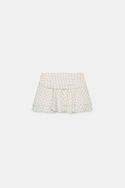 Jupe-culotte à volants à pois
