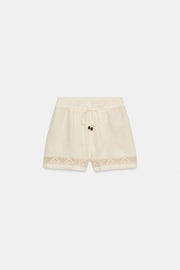 Short brodé à taille élastique