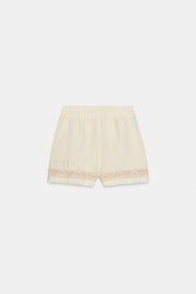 Short brodé à taille élastique