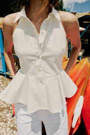 Chemise dos-nu peplum