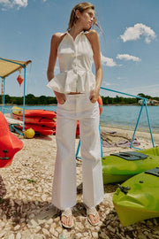 Chemise dos-nu peplum