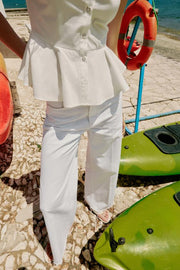 Chemise dos-nu peplum