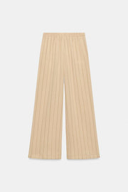 Pantalon large à rayures et taille élastique