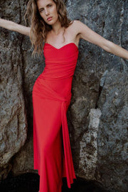Robe longue drapée