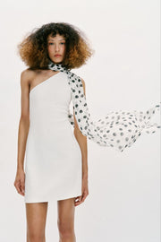 Robe dos-nu effet foulard à pois