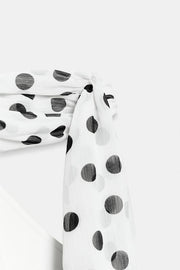 Robe dos-nu effet foulard à pois