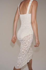 Robe midi en dentelle