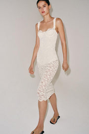 Robe midi en dentelle
