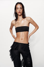 Pantalon en dentelle à volants