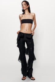 Pantalon en dentelle à volants