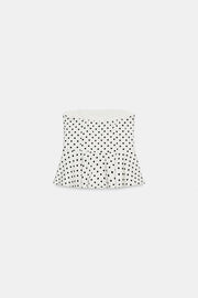 Top bustier peplum à pois