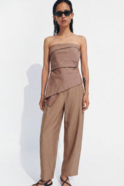 Top asymétrique en mélange de lin ZW Collection