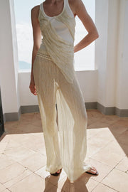 Pantalon contrasté au crochet