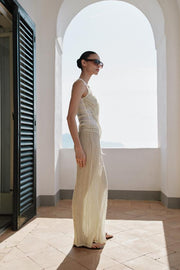 Pantalon contrasté au crochet