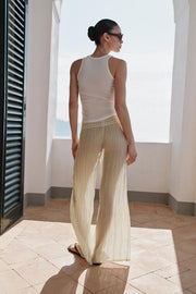 Pantalon contrasté au crochet