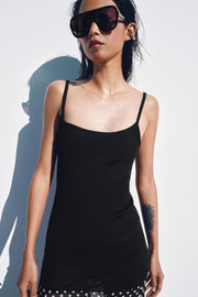 Robe contrastée à pois