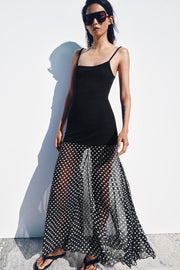 Robe contrastée à pois