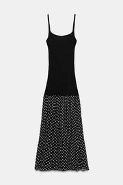 Robe contrastée à pois
