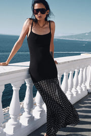 Robe contrastée à pois