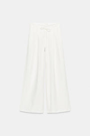Pantalon large en lin à pinces