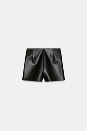 Short taille haute effet cuir