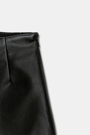 Short taille haute effet cuir