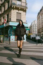 Short taille haute effet cuir