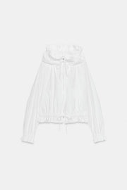 Veste à fermeture zippée à volants