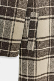 Manteau extra-long en laine à carreaux