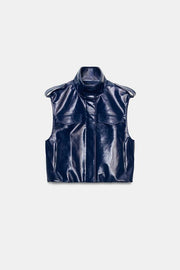 Gilet effet cuir à passants
