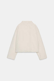 Blouson effet fourrure croisé