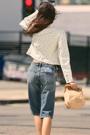Jean capri en denim TRF taille mi-haute