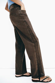 Jean Z1975 coupe ample taille mi-haute, contrasté au crochet