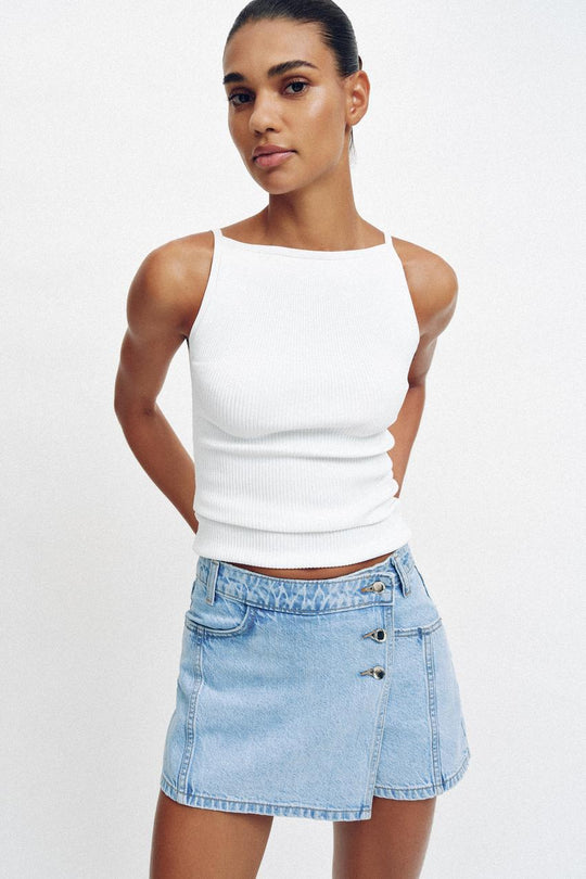 Jupe-culotte Z1975 en denim croisée