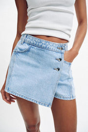Jupe-culotte Z1975 en denim croisée