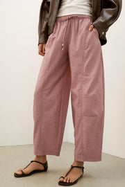 Pantalon coupe barrel à taille élastique