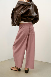 Pantalon coupe barrel à taille élastique