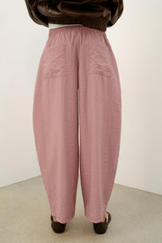Pantalon coupe barrel à taille élastique