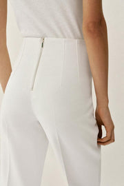 Pantalon taille haute à fermeture zippée au dos