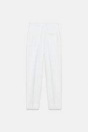 Pantalon à plis avec revers au bas
