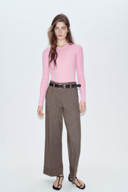 Pantalon chevrons avec ceinture
