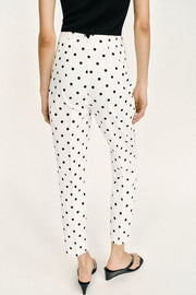 Pantalon taille haute à pois