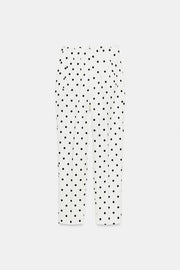 Pantalon taille haute à pois
