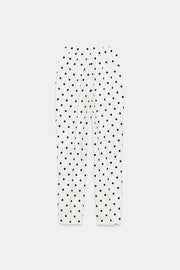 Pantalon taille haute à pois