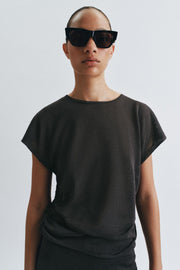 Top drapé en maille